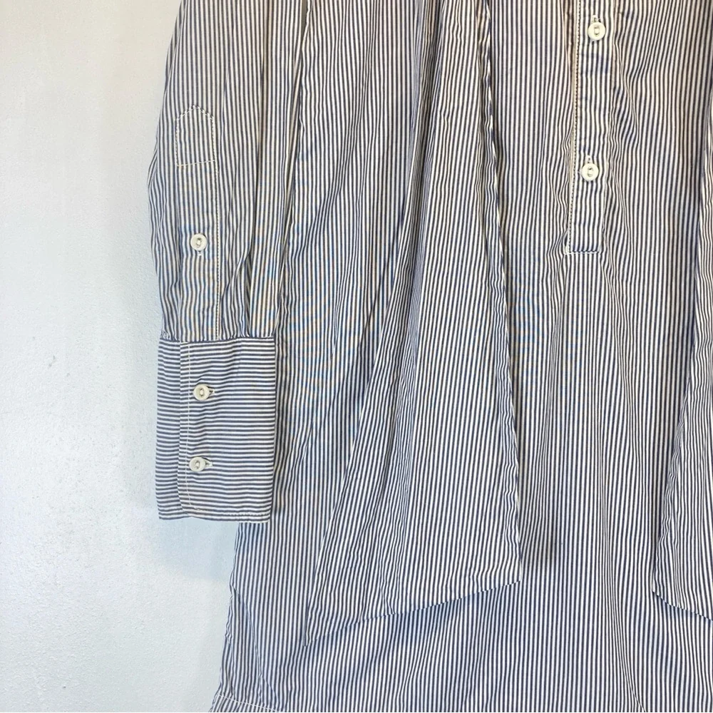 Nili Lotan Shirt Dress Blue White Striped Button Down Front XS long Sleeve - Picture 3 of 16